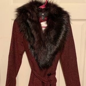 HM burgundy coat